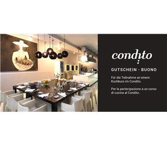 Voucher for a cooking course in Condito - 1 participant